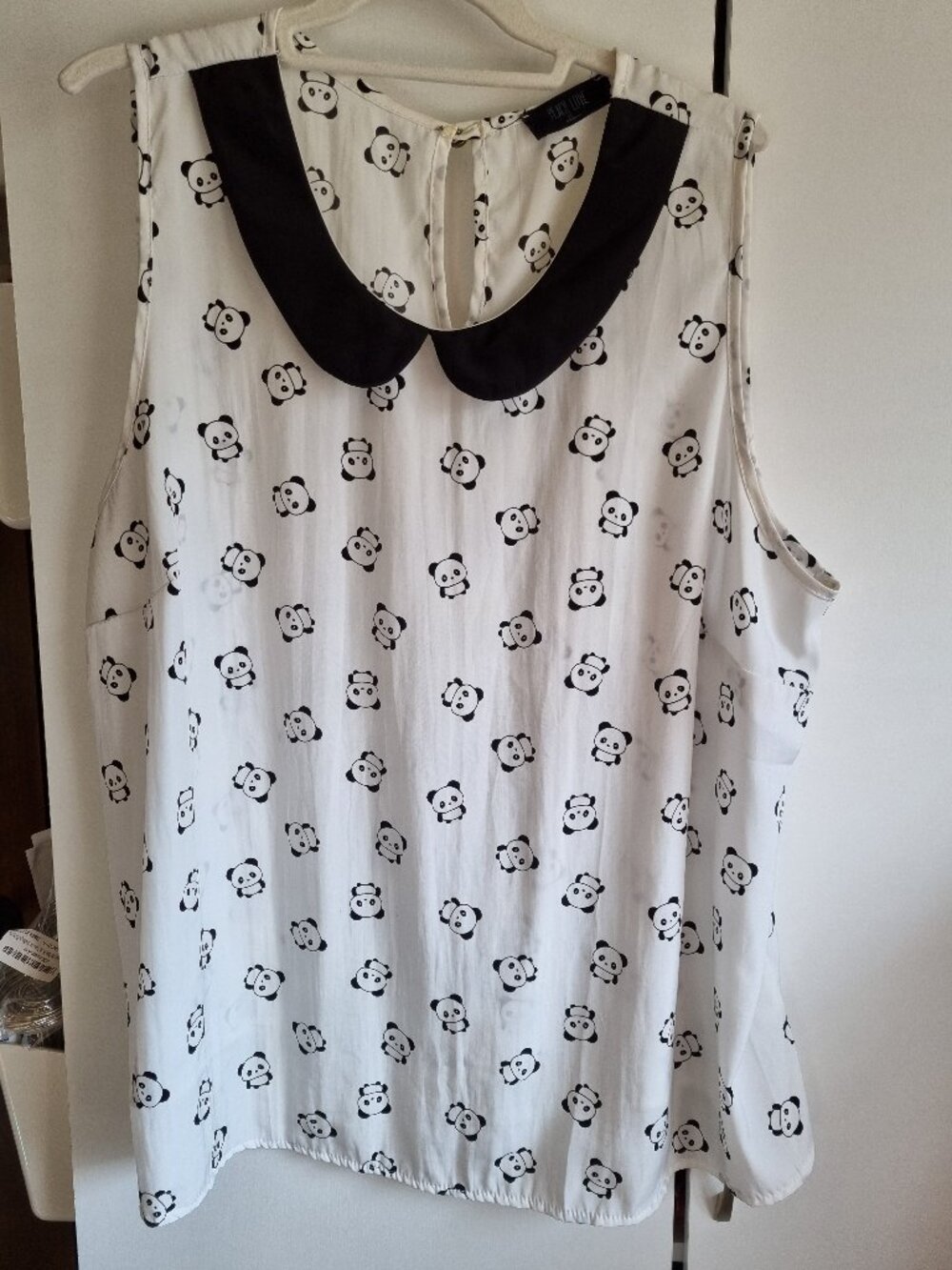 Panda tank with Peter pan collar